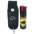 Pepper Spray w/ Black Faux Leather Case & Key Ring